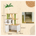 Load image into Gallery viewer, Cat Tree with Hidden Litter Box Enclosure, 2-in-1 Green Leaf Cat Tower, Litter Box Furniture with House, Ladder, Scratching Posts, Platforms, for Indoor Use - Oak
