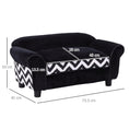 Load image into Gallery viewer, Dog Sofa Bed for XS-Sized Dogs, Cat Sofa with Soft Cushion, Pet Chair Lounge with Washable Cover, Removable Legs, Wooden Frame - Black
