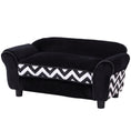 Load image into Gallery viewer, Dog Sofa Bed for XS-Sized Dogs, Cat Sofa with Soft Cushion, Pet Chair Lounge with Washable Cover, Removable Legs, Wooden Frame - Black
