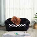 Load image into Gallery viewer, Dog Sofa Bed for XS-Sized Dogs, Cat Sofa with Soft Cushion, Pet Chair Lounge with Washable Cover, Removable Legs, Wooden Frame - Black
