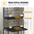 Load image into Gallery viewer, 2 Tier Bird Cage, Budgie Cage with Stand, Swing, Rope, Ladder, Wheels, Shelf, Tray, Perches, Food Containers, for Canaries, Lovebirds, Finches
