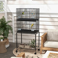 Load image into Gallery viewer, 2 Tier Bird Cage, Budgie Cage with Stand, Swing, Rope, Ladder, Wheels, Shelf, Tray, Perches, Food Containers, for Canaries, Lovebirds, Finches
