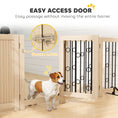 Load image into Gallery viewer, Freestanding Dog Gate, Wooden Foldable Pet Gate with 4 Panels, Walk-Through Door, Support Feet, Non-Slip Mats, Dog Safety Fence for Doorways, Stairs and Hallways, Oak
