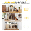 Load image into Gallery viewer, Freestanding Pet Gate, Foldable Dog Gate with Lockable Door, Support Feet & 360° Flexible Hinges, 4 Panel Indoor Safety Dog Barrier for House, Stairs, Doorway, 205 x 30.5 x 70 cm, Oak
