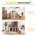 Load image into Gallery viewer, Freestanding Dog Gate, Wooden Foldable Pet Gate with 4 Panels, Walk-Through Door, Support Feet, Non-Slip Mats, Dog Safety Fence for Doorways, Stairs and Hallways, Oak
