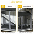 Load image into Gallery viewer, Large Rabbit Hutch Outdoor, 2-Tier Guinea Pig Hutch, Wooden Bunny Run, Small Animal House with Double Side Run Boxes, No-leak Plastic Tray, Ramp, 230 x 53 x 93.5cm, Light Grey
