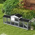 Load image into Gallery viewer, Large Rabbit Hutch Outdoor, 2-Tier Guinea Pig Hutch, Wooden Bunny Run, Small Animal House with Double Side Run Boxes, No-leak Plastic Tray, Ramp, 230 x 53 x 93.5cm, Light Grey
