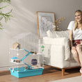 Charger l'image dans la visionneuse de la galerie, Large Hamster Cage, 5-Tier Small Animal House and Habitats for Gerbil Mice with Platforms, Food Bowl, Water Bottle, Hideout, Ramps & Exercise Wheel, Light Blue
