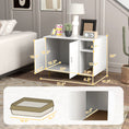 Load image into Gallery viewer, PawHut Cat Litter Box Enclosure, Kitty Litter Box Furniture with Scratching Pad, Storage, Hidden Litter Box End Side Table for Living Room, Bedroom, 31.5" x 20" x 24", White
