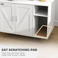 Load image into Gallery viewer, PawHut Cat Litter Box Enclosure, Kitty Litter Box Furniture with Scratching Pad, Storage, Hidden Litter Box End Side Table for Living Room, Bedroom, 31.5" x 20" x 24", White
