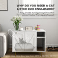 Load image into Gallery viewer, PawHut Cat Litter Box Enclosure, Kitty Litter Box Furniture with Scratching Pad, Storage, Hidden Litter Box End Side Table for Living Room, Bedroom, 31.5" x 20" x 24", White
