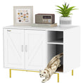 Load image into Gallery viewer, PawHut Cat Litter Box Enclosure, Kitty Litter Box Furniture with Scratching Pad, Storage, Hidden Litter Box End Side Table for Living Room, Bedroom, 31.5" x 20" x 24", White
