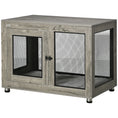 Load image into Gallery viewer, Dog Crate Furniture End Table w/ Soft Washable Cushion, Two Doors, Indoor Pet Kennel for Small Medium Large Dogs w/ Wire Mesh, Grey
