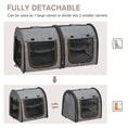 Charger l'image dans la visionneuse de la galerie, 39" Travel Pet Carrier, Portable Soft-Sided Cat Carrier with Divider, Two Compartments, Soft Cushions & Storage Bag, Grey
