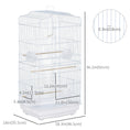 Load image into Gallery viewer, 36" Bird Cage for Finches, Canaries Budgies, Parrot Cage with Accessories, Handle, White
