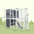 Load image into Gallery viewer, PawHut Catio Outdoor Cat Enclosure, Wooden Cat Patio Cat Window Box with Platforms, Waterproof Asphalt Roof, Ramps, 77" L, Light Gray

