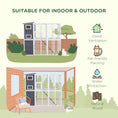 Load image into Gallery viewer, PawHut Catio Outdoor Cat Enclosure, Wooden Cat Patio Cat Window Box with Platforms, Waterproof Asphalt Roof, Ramps, 77" L, Light Gray
