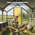 Load image into Gallery viewer, Large Wooden Chicken Coop for 8-10 Hens, Walk-in Chicken Run with Waterproof Cover, Nesting Boxes and Perches, Outdoor Poultry Cage Rabbit Hutch for Backyard, 83" x 73" x 73", Light Brown
