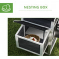 Load image into Gallery viewer, 117" Chicken Coop, Wooden Rabbit Hutch with Chicken Run, Slide-out Tray, Asphalt Roof, Nesting Box - Grey and White
