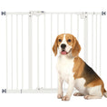 Charger l'image dans la visionneuse de la galerie, 29"-39" Wide Pet Gate with Door Dog Gate and Barrier Indoor for Stairs, 30 Inch Tall Pressure-Mounted Safety Gate, White
