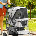 Load image into Gallery viewer, Dog Stroller Rain Cover, Cover for Dog Pram Stroller Buggy w/ Rear Side Entry
