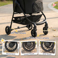 Load image into Gallery viewer, Dog Stroller, 3 in 1 Foldable Pet Stroller for Small Puppy Cat with Detachable Travel Carrier, 4 Wheels Dog Pram with Storage Basket, Seat Leashes, Mesh Window, Black
