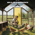 Load image into Gallery viewer, Large Wooden Chicken Coop for 8-10 Hens, Walk-in Chicken Run with Waterproof Cover, Nesting Boxes and Perches, Outdoor Poultry Cage Rabbit Hutch for Backyard, 83" x 73" x 73", Dark Brown
