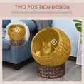 Load image into Gallery viewer, PawHut Handwoven Elevated Cat Bed with Soft Cushion & Cat Egg Chair Shape, Cat Basket Bed Kitty House with Stand, Raised Wicker Cat Bed for Indoor Cats, 23.5" H, Gray
