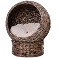 Load image into Gallery viewer, PawHut Handwoven Elevated Cat Bed with Soft Cushion & Cat Egg Chair Shape, Cat Basket Bed Kitty House with Stand, Raised Wicker Cat Bed for Indoor Cats, 23.5" H, Gray
