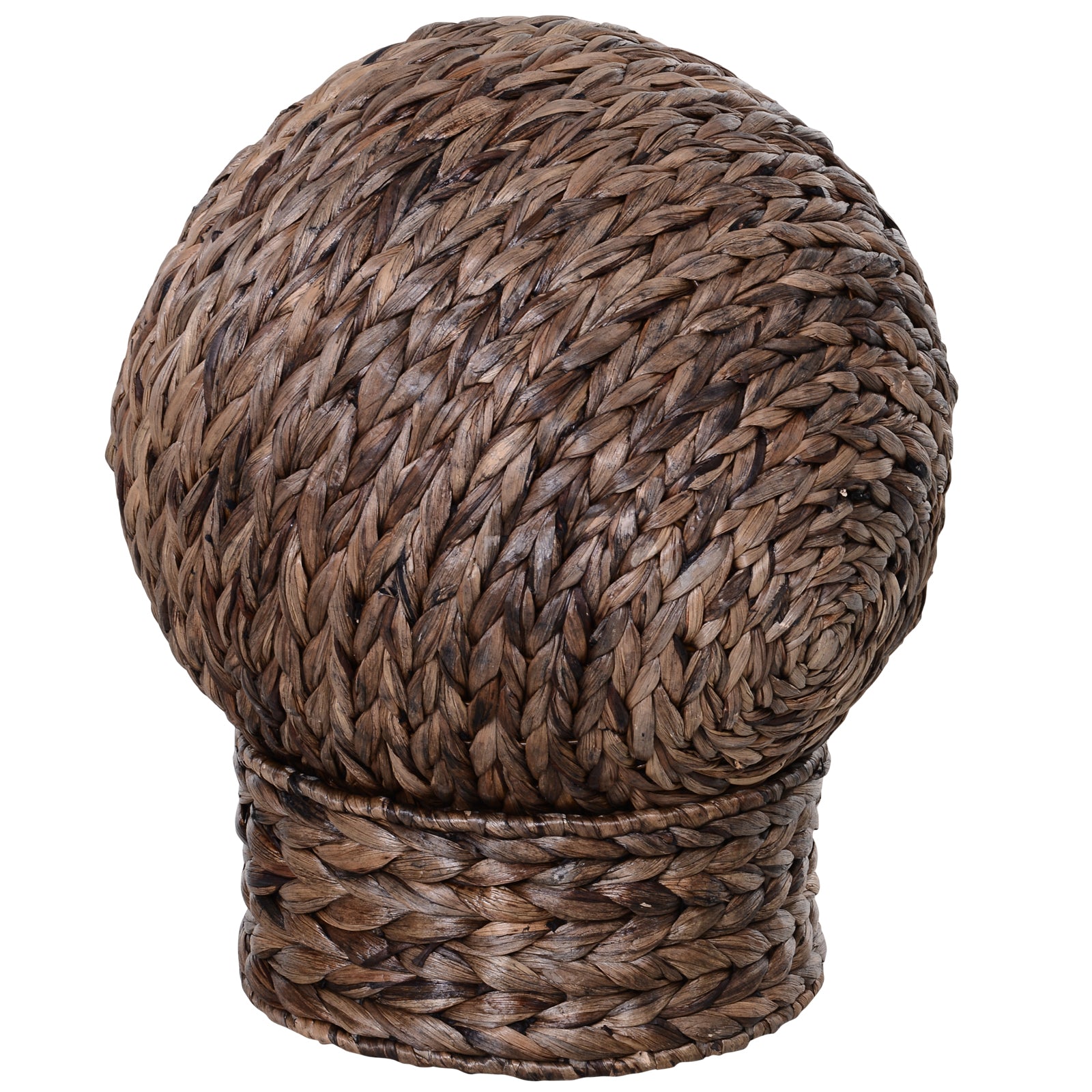 PawHut Handwoven Elevated Cat Bed with Soft Cushion & Cat Egg Chair Shape, Cat Basket Bed Kitty House with Stand, Raised Wicker Cat Bed for Indoor Cats, 23.5" H, Gray