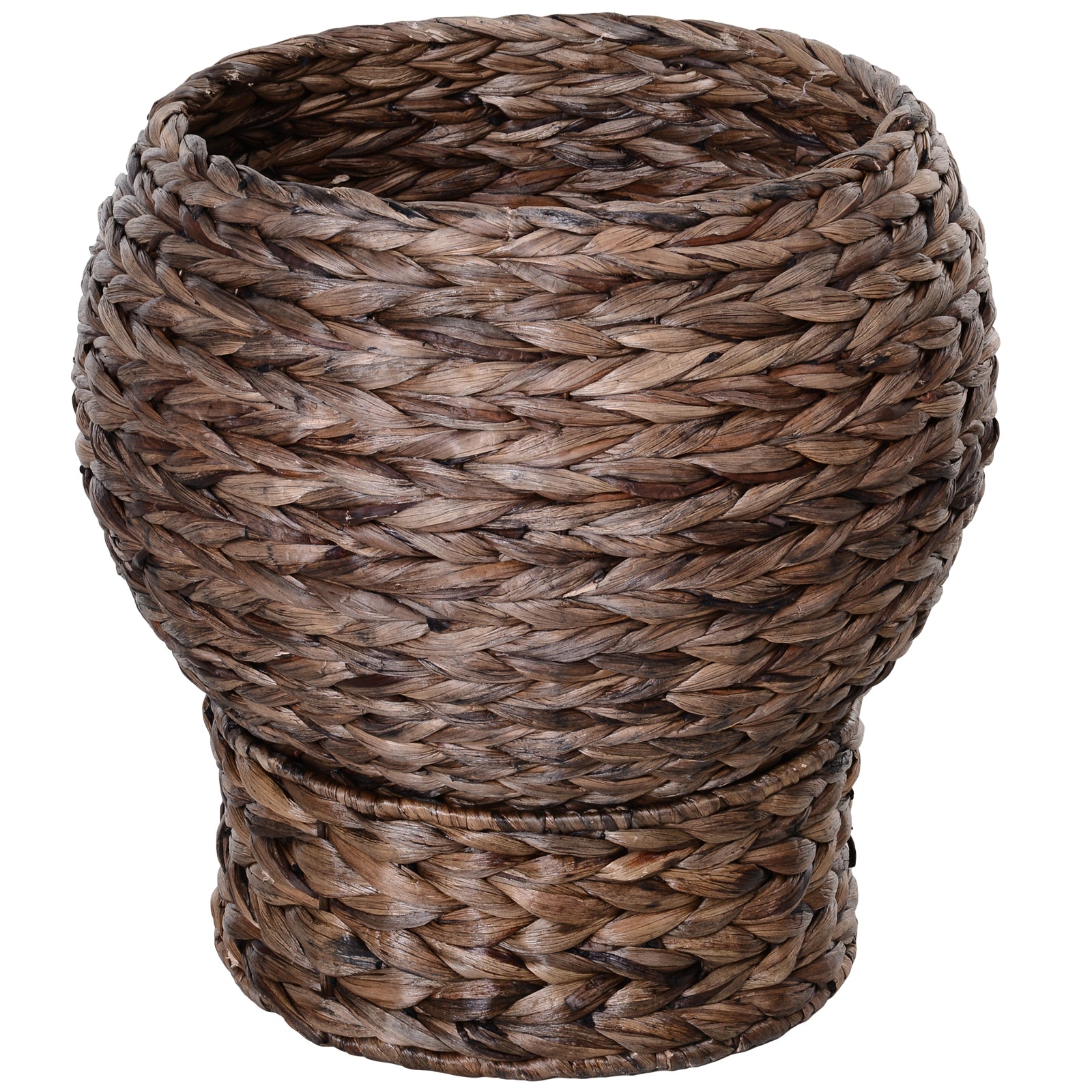 PawHut Handwoven Elevated Cat Bed with Soft Cushion & Cat Egg Chair Shape, Cat Basket Bed Kitty House with Stand, Raised Wicker Cat Bed for Indoor Cats, 23.5" H, Gray
