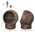 Load image into Gallery viewer, PawHut Handwoven Elevated Cat Bed with Soft Cushion & Cat Egg Chair Shape, Cat Basket Bed Kitty House with Stand, Raised Wicker Cat Bed for Indoor Cats, 23.5" H, Gray
