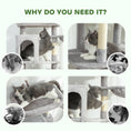 Charger l'image dans la visionneuse de la galerie, Cat Tree, 69" Cat Tower for Indoor Kittens, Multi-Level Tower with 2 Condos, Scratching Posts, 2 Hammocks, Perches, Pompoms for Multiple Kitties, Light Grey
