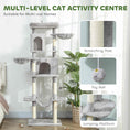 Charger l'image dans la visionneuse de la galerie, Cat Tree, 69" Cat Tower for Indoor Kittens, Multi-Level Tower with 2 Condos, Scratching Posts, 2 Hammocks, Perches, Pompoms for Multiple Kitties, Light Grey
