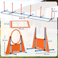 Load image into Gallery viewer, 6-Piece Dog Agility Equipment, Pet Agility Training Set with Weave Poles, Jump Ring, Hurdle, Pause Box, Obstacle Training Course Kit with Bag, Orange

