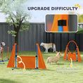 Load image into Gallery viewer, 6-Piece Dog Agility Equipment, Pet Agility Training Set with Weave Poles, Jump Ring, Hurdle, Pause Box, Obstacle Training Course Kit with Bag, Orange
