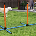 Load image into Gallery viewer, 6-Piece Dog Agility Equipment, Pet Agility Training Set with Weave Poles, Jump Ring, Hurdle, Pause Box, Obstacle Training Course Kit with Bag, Orange

