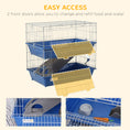 Load image into Gallery viewer, Double Tier Small Animal Cage Rabbit Chinchillas Cage w/ Ramp Food Dish Water Bottle Deep Trays Pet Home 72 x 44 x 67 cm
