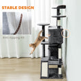 Load image into Gallery viewer, 63" Cat Tree, Cat Tower for Indoor Cats with Scratching Posts, Cat Condos, Bed, Platforms, Ramp, Toy Ball, Cat Activity Center, Dark Grey

