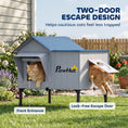 Load image into Gallery viewer, Heated Cat House Weatherproof with Heated Pad for Feral & Stray Cats, Outdoor Cat Shelter with Escape Door, 5 cm Elevated Base, Rainproof Roof
