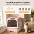 Load image into Gallery viewer, Cat litter Box with Lid, Enclosed Cat Litter Box with Pull-Out Drawer Tray, Scoop, 4 Deodorisation Bags, Front Entry & Top Exit, Privacy, Odour Control and Easy to Clean, Pink
