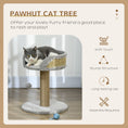 Load image into Gallery viewer, Small Cat Tree with Scratching Post, Perch, Toy Ball, Cat Tower for Indoor Cats - 16" x 16" x 19", Grey
