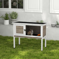 Load image into Gallery viewer, Wooden Rabbit Hutch Bunny Small Animal House with Openable Asphalt Roof, Slide-out Tray, Indoor/Outdoor, Brown
