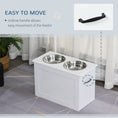 Load image into Gallery viewer, Elevated Dog Bowls for Large Dogs with Storage Dog Pet Diner Function 2 Stainless Steel Dog Bowls Elevated Base for Big-sized Dogs and Other Large Pets, White
