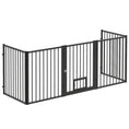 Load image into Gallery viewer, Dog Playpen, 30"H Pet Playpen, 5 Panels Puppy Exercise Pen Heavy Duty with Dog Gate & Cat Door, Indoor Outdoor Foldable Portable Dog Fence for Small & Medium Dogs
