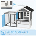 Load image into Gallery viewer, Rabbit Hutch Outdoor Wooden Guinea Pig Hutch Rabbit Run Bunny Cage Small Animal House Pull-Out Tray, Grey, 122 x 62.6 x 92 cm
