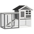 Load image into Gallery viewer, 48" Weatherproof Wooden Rabbit Hutch With Slant Roof And Screened Outdoor Run, Grey

