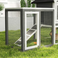 Load image into Gallery viewer, Rabbit Hutch Outdoor Wooden Guinea Pig Hutch Rabbit Run Bunny Cage Small Animal House Pull-Out Tray, Grey, 122 x 62.6 x 92 cm
