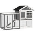 Load image into Gallery viewer, 48" Weatherproof Wooden Rabbit Hutch With Slant Roof And Screened Outdoor Run, Grey
