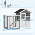 Load image into Gallery viewer, 48" Weatherproof Wooden Rabbit Hutch With Slant Roof And Screened Outdoor Run, Grey
